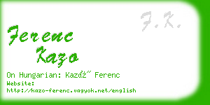 ferenc kazo business card